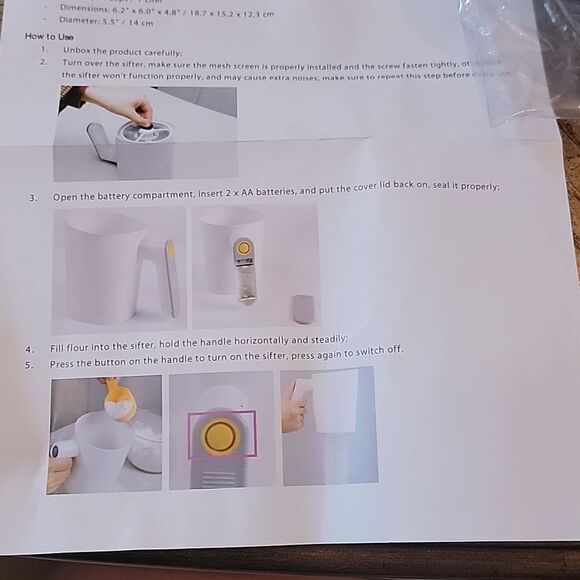 Electric flour sifter 4 cup NWT - Picture 6 of 7